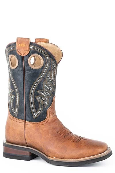 'Roper' Men's 11" Conceal Carry Western Square Toe - Tan / Blue 1 'Roper' Men's 11" Conceal Carry Western Square Toe - Tan / Blue
