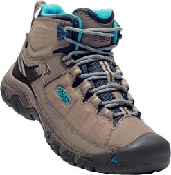 'Keen Outdoor' Women's Targhee EXP WP Mid Hiker - Brindle / Blue Coral -Footwear Sales Store 1017737 3Q large 1024x1024@2x