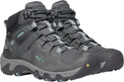'Keen Outdoor' Women's Steens WP Leather Mid Hiker - Steel Grey / Ocean Wave -Footwear Sales Store 1022332 PLA large 1024x1024@2x