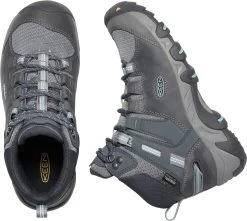 'Keen Outdoor' Women's Steens WP Leather Mid Hiker - Steel Grey / Ocean Wave -Footwear Sales Store 1022332 PLD large 1024x1024@2x