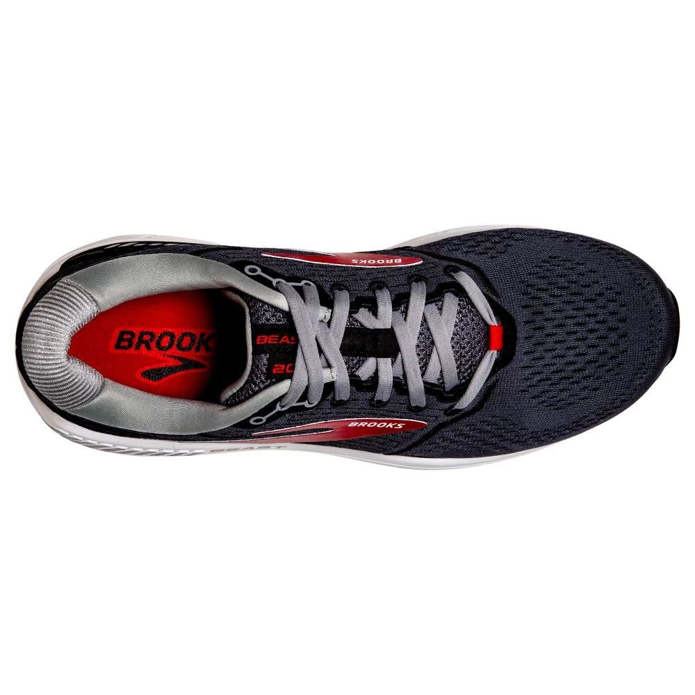 'Brooks' Men's Beast 20 - Pearl / Black / Red 2 'Brooks' Men's Beast 20 - Pearl / Black / Red - Image 2