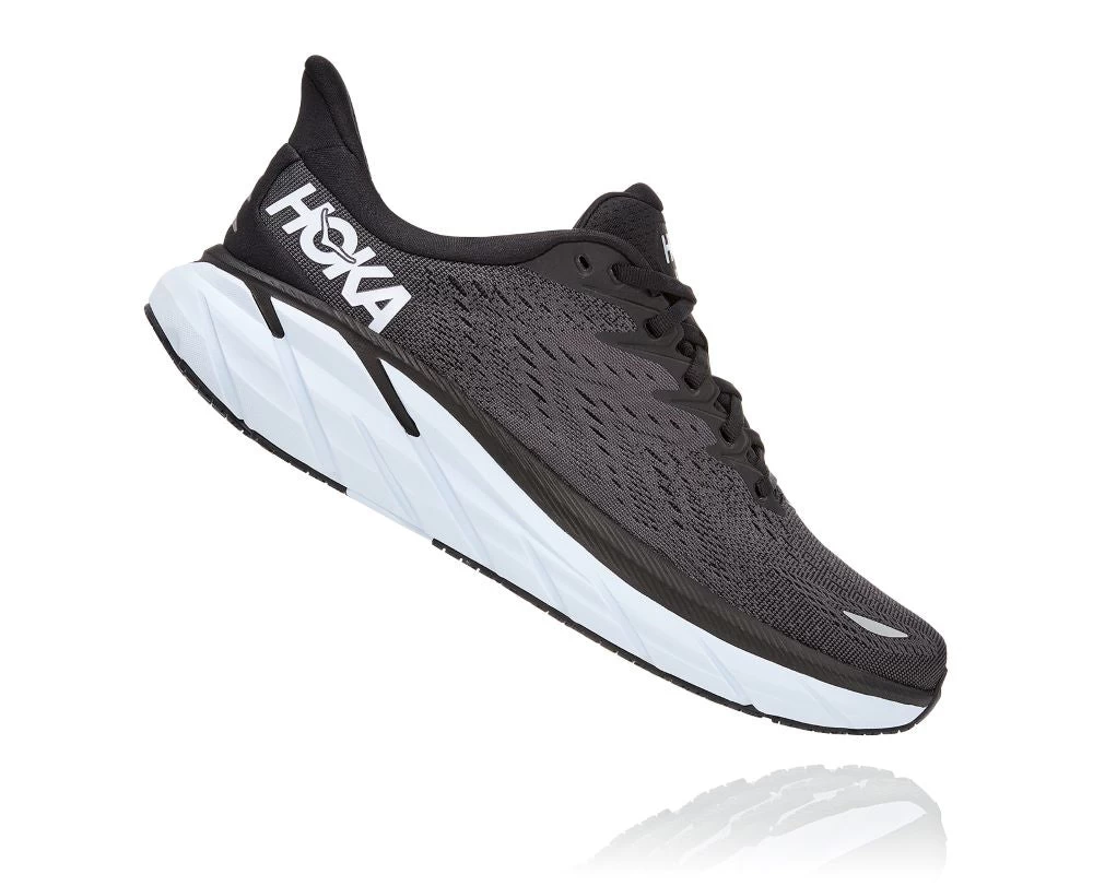 'HOKA' Men's Clifton 8 - Black / White 4 'HOKA' Men's Clifton 8 - Black / White - Image 4