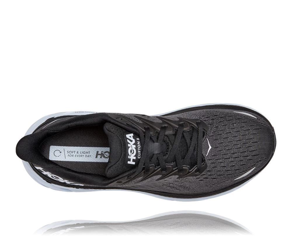 'HOKA' Men's Clifton 8 - Black / White 2 'HOKA' Men's Clifton 8 - Black / White - Image 2