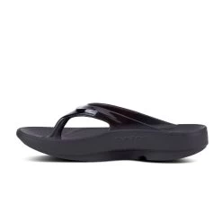 'OOFOS' Women's OOlala Thong - Black Patent -Footwear Sales Store 1400BLK 4 1024x1024@2x