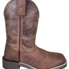 'Smoky Mountain' Children's Brandy Western Square Toe - Brown Oil Distress / Brown