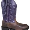 'Smoky Mountain' Youth 8.5" Tucson Western Square Toe - Brown Oil Distressed / Dark Purple
