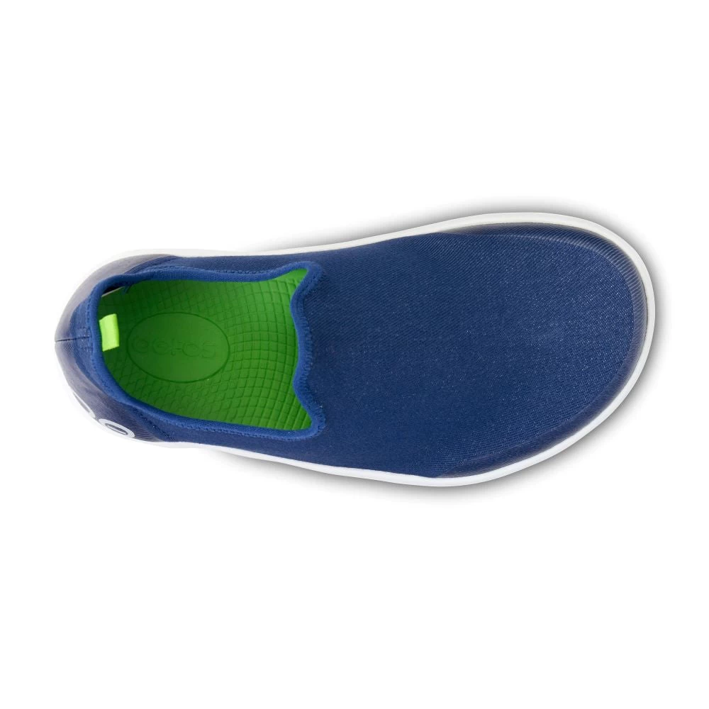 'OOFOS' Women's OOmg EeZee Low Shoe - White / Navy 2 'OOFOS' Women's OOmg EeZee Low Shoe - White / Navy - Image 2