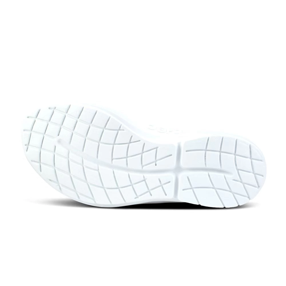 'OOFOS' Women's OOmg EeZee Low Shoe - White / Navy 3 'OOFOS' Women's OOmg EeZee Low Shoe - White / Navy - Image 3