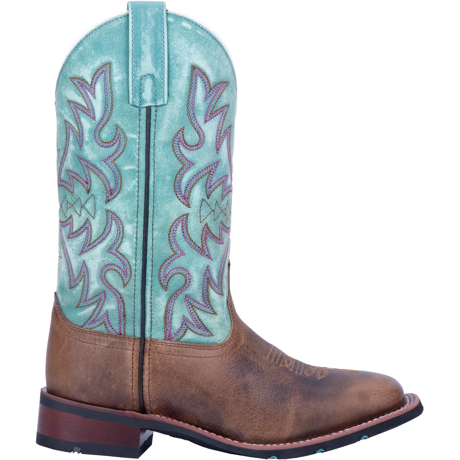 'Laredo' Women's 11" Anita Western Square Toe - Brown / Turquoise 1 'Laredo' Women's 11" Anita Western Square Toe - Brown / Turquoise