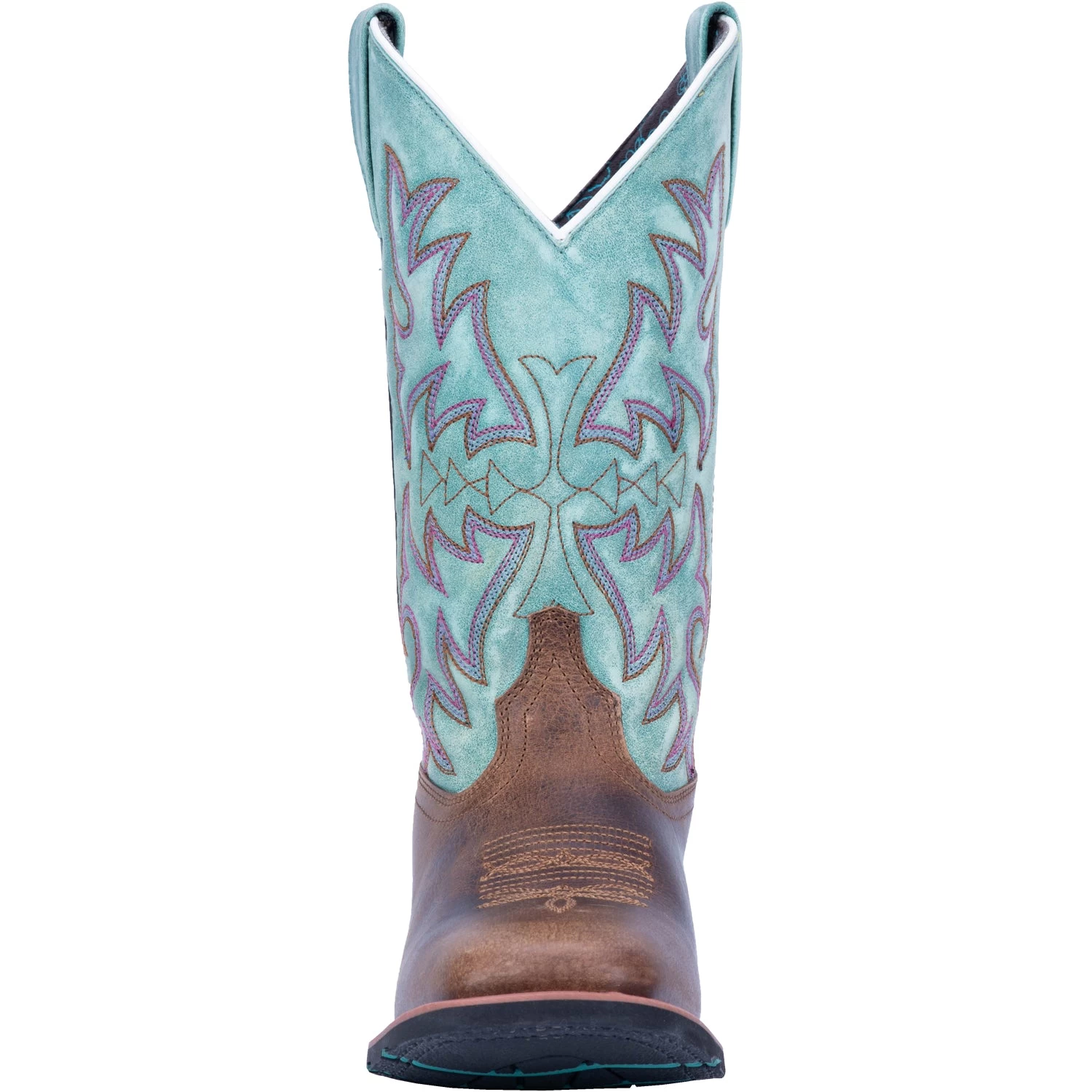 'Laredo' Women's 11" Anita Western Square Toe - Brown / Turquoise 4 'Laredo' Women's 11" Anita Western Square Toe - Brown / Turquoise - Image 4