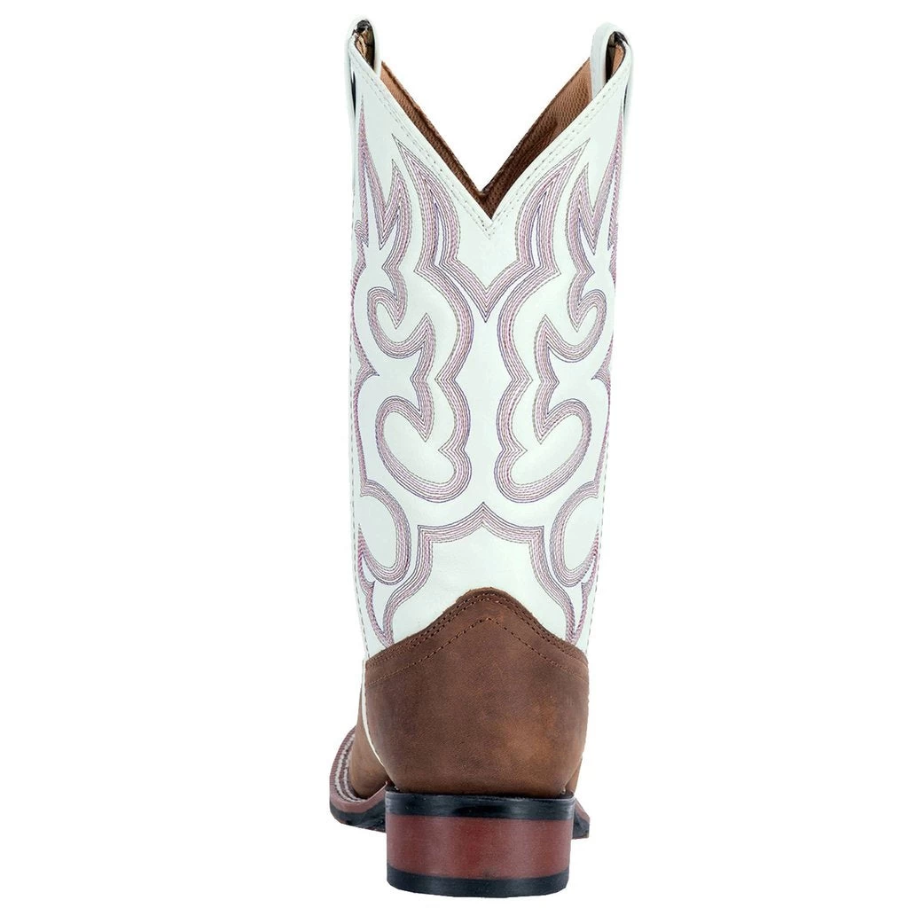 'Laredo' Women's 11" Mesquite Western Square Toe - Taupe / White 5 'Laredo' Women's 11" Mesquite Western Square Toe - Taupe / White - Image 5