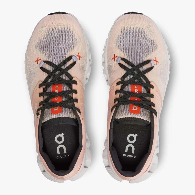 'On Running' Women's Cloud X 3 - Rose / Sand 2 'On Running' Women's Cloud X 3 - Rose / Sand - Image 2