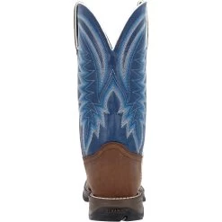 'Durango' Men's 12" Rebel Western Square Toe - Saddle Brown / Denim Blue -Footwear Sales Store DDB0429 back 1024x1024@2x