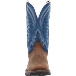 'Durango' Men's 12" Rebel Western Square Toe - Saddle Brown / Denim Blue -Footwear Sales Store DDB0429 front 1024x1024@2x