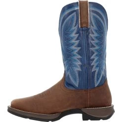 'Durango' Men's 12" Rebel Western Square Toe - Saddle Brown / Denim Blue -Footwear Sales Store DDB0429 instep profile 1024x1024@2x