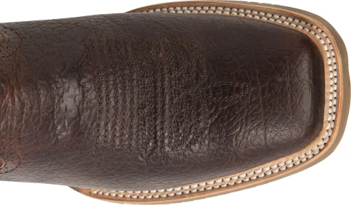 'Double H' Men's 12" Clifton Western Square Toe Roper - Buckskin / Red 2 'Double H' Men's 12" Clifton Western Square Toe Roper - Buckskin / Red - Image 2