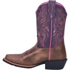 'Dan Post' Kids' Majesty Leather Boot - Brown / Purple (Sizes 8.5C-3Y) -Footwear Sales Store DPC2947 3 1024x1024@2x