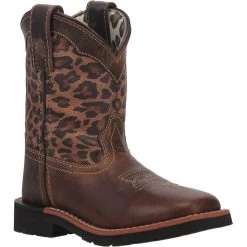 'Dan Post' Youth 9" Makucha Leopard Western Square Toe - Tan / Multi (Sizes 3Y-6Y) -Footwear Sales Store DPC3951 1 1024x1024@2x
