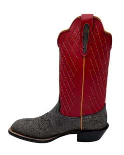 'Fenoglio' Men's 13" Cape Buffalo Western Square Toe - Grey / Red -Footwear Sales Store FB342426282 1024x1024@2x