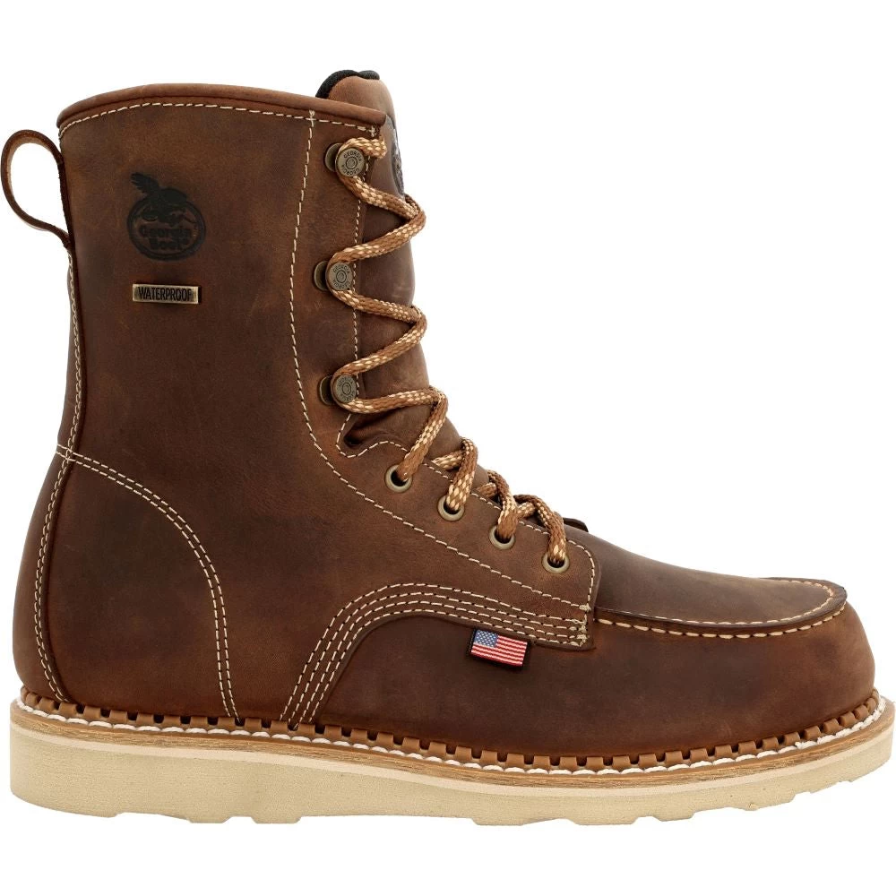 'Georgia Boot' Men's 8" Wedge Sole EH WP Soft Toe - Brown 1 'Georgia Boot' Men's 8" Wedge Sole EH WP Soft Toe - Brown