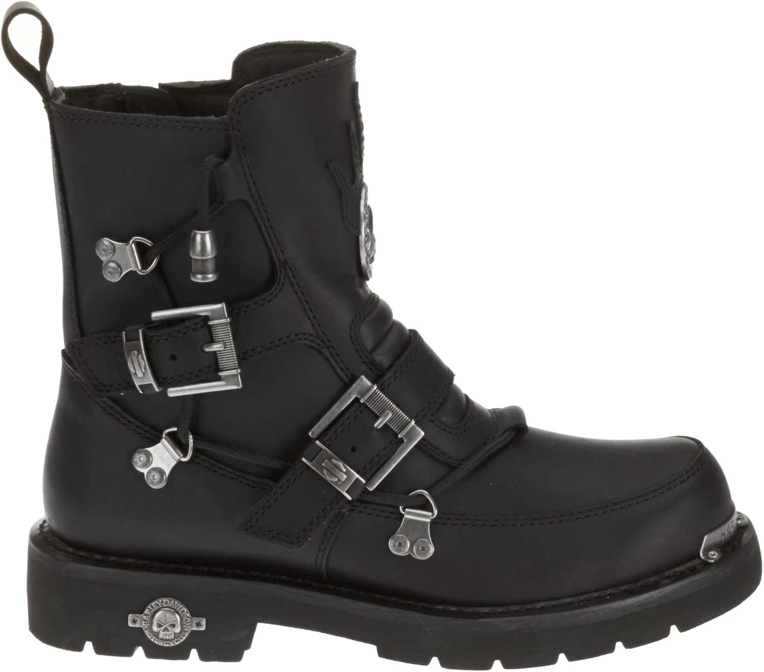 'Harley Davidson' Men's 6" Distortion Skull Zip Boot - Black 1 'Harley Davidson' Men's 6" Distortion Skull Zip Boot - Black