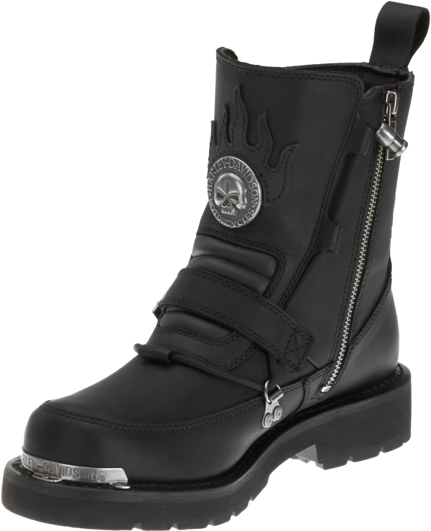 'Harley Davidson' Men's 6" Distortion Skull Zip Boot - Black 4 'Harley Davidson' Men's 6" Distortion Skull Zip Boot - Black - Image 4