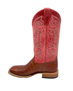 'Anderson Bean' Men's 13" HorsePower Top Hand Western Square Toe - Brandy Caiman Belly / Red Sinsation -Footwear Sales Store HP80032 1024x1024@2x