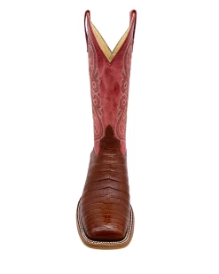 'Anderson Bean' Men's 13" HorsePower Top Hand Western Square Toe - Brandy Caiman Belly / Red Sinsation -Footwear Sales Store HP80033 1024x1024@2x