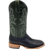 'Anderson Bean' Men's 13" HorsePower Top Hand Full Quill Ostrich - Black / Emerald Explosion