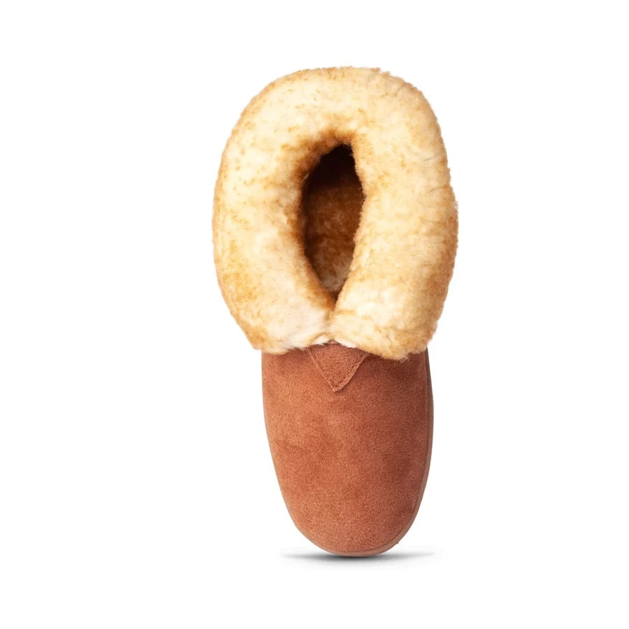 'Old Friend Footwear' Men's Bootee Slipper - Chestnut (Extra Wide) 2 'Old Friend Footwear' Men's Bootee Slipper - Chestnut (Extra Wide) - Image 2