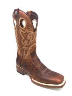 'Tanner Mark' Men's 13" Western Square Toe - Orange (Tan) / Marble Orix -Footwear Sales Store IMG 3257 1024x1024@2x