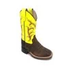 'Old West' Children's Western Broad Square Toe - Brown / Yellow