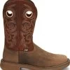 'Justin' Men's 11" Rush Western Square Toe - Peanut Tan / Bronze Orange