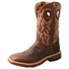 'Twisted X' Men's 12" Cellstretch WP Western Square Toe - Smokey Chocolate / Spice