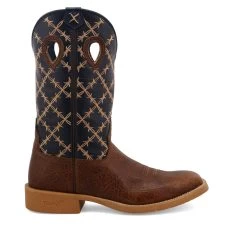 'Twisted X' Men's 12" Tech X Western Square Toe - Rustic Brown/ Navy -Footwear Sales Store MXTR004.02 4800x4800 R 1024x1024@2x