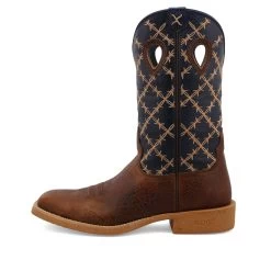 'Twisted X' Men's 12" Tech X Western Square Toe - Rustic Brown/ Navy -Footwear Sales Store MXTR004.06 4800x4800 L 1024x1024@2x