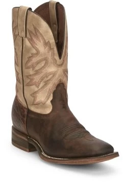 'Nocona' Men's 11" Henry Western Square Toe - Antiqued Brown Cowhide / Vintage Stone -Footwear Sales Store NCA 001 HR5570 1024x1024@2x