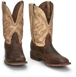 'Nocona' Men's 11" Henry Western Square Toe - Antiqued Brown Cowhide / Vintage Stone -Footwear Sales Store NCA 002 HR5570 1024x1024@2x