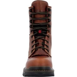 'Rocky' Men's 9" Rams Horn EH WP Logger Soft Toe - Brown -Footwear Sales Store RKK0395 front 1024x1024@2x