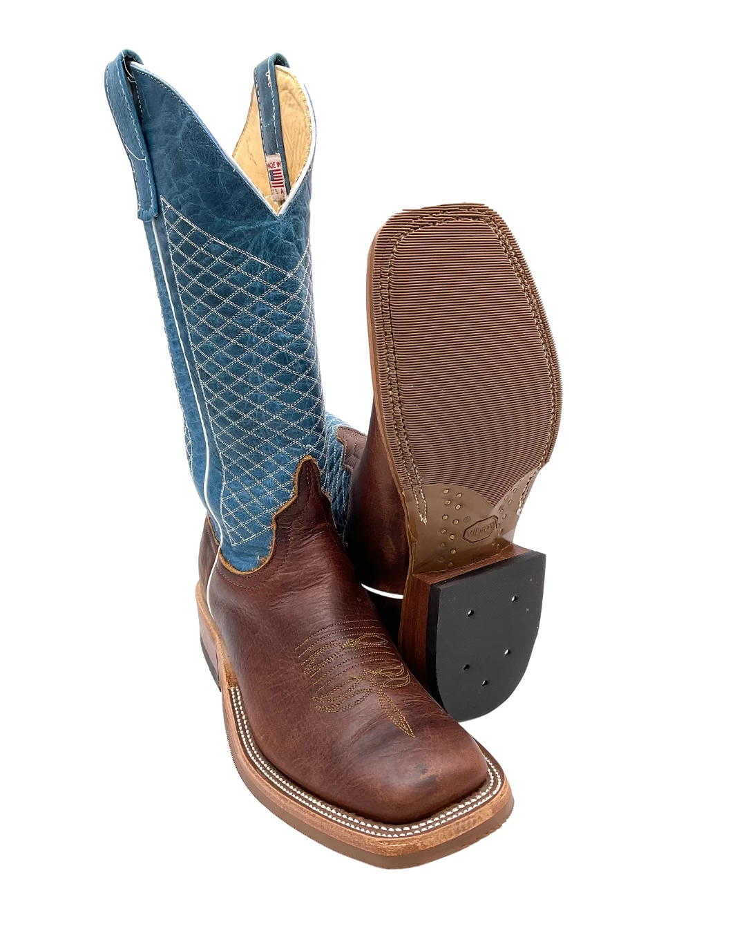 'Anderson Bean' Men's 13" Western Square Toe - Bison / Blue Lava 3 'Anderson Bean' Men's 13" Western Square Toe - Bison / Blue Lava - Image 3