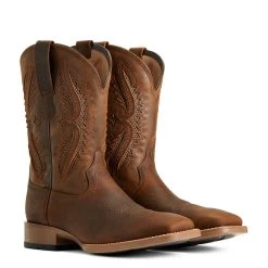 'Ariat' Men's 11" Rowder VentTek 360° Western Square Toe - Earth / Mack Brown -Footwear Sales Store S22 MNS WEST 10040237 pair 1024x1024@2x
