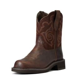 'Ariat' Women's 8" Fatbaby Heritage Tess Western Round Toe - Forest Brown / Jamocha -Footwear Sales Store S22 WMS WEST 10040264 3 4 front 1024x1024@2x