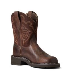 'Ariat' Women's 8" Fatbaby Heritage Tess Western Round Toe - Forest Brown / Jamocha -Footwear Sales Store S22 WMS WEST 10040264 medial 1024x1024@2x