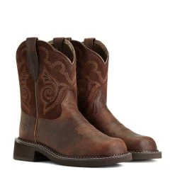 'Ariat' Women's 8" Fatbaby Heritage Tess Western Round Toe - Forest Brown / Jamocha -Footwear Sales Store S22 WMS WEST 10040264 pair 1024x1024@2x