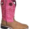 'Smoky Mountain' Children's Tracie Western Square Toe - Brown Distress / Pink Distress
